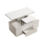 Table basse relevable pliable avec 4 tabourets et rangement