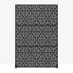 MAYEERTY Paravent Francis Motif Riz Noir Tôle Galvanisée 183x120x5cm Lot de 3 pièces