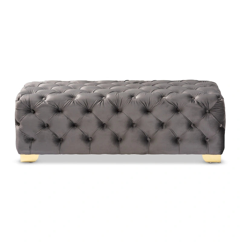 Banc ottoman en velours Gracewood Hollow Solanki