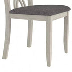 Chaises de salle à manger rustiques en bois VECELO, chaises de cuisine en bois d'hévéa avec siège rembourré et dossier creux élégant, gris