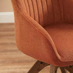 Fauteuil pivotant Art Leon confortable en tissu avec pieds en chêne massif