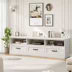 Meuble TV Mid-Century Modern de 178 cm avec tiroir de rangement et étagères ouvertes