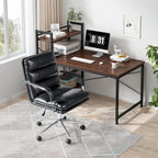 Fauteuil de bureau pivotant réglable en similicuir Glitzhome avec accoudoir, design ergonomique