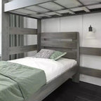 Lit superposé d'angle en bois massif Max & Lily Modern Farmhouse, lits superposés jumeaux pour enfants