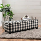 Banc de rangement rembourré moderne pour entrée de salon