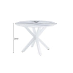 Table de salle à manger ronde minimaliste moderne avec plateau en MDF et pieds en métal