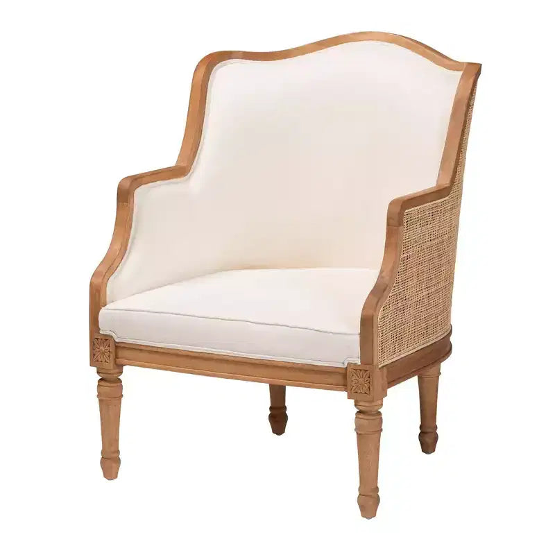 Fauteuil d'appoint en tissu et bois Elizette de Bali & Pari