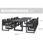 Ensemble de salle à manger d'extérieur PURPLE LEAF, ensemble de table et chaises de patio de luxe en aluminium avec coussin épais amovible