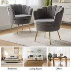 Fauteuil baril confortable avec pieds en métal doré, fauteuil d'appoint pour salon
