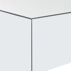 Table basse rectangulaire en verre et miroir avec base surélevée - Argent - Décor Roche River - 71x119x46 cm