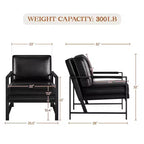Yaheetech Lot de 2 fauteuils de salon rétro rembourrés avec accoudoirs en métal, coussin d'assise et de dossier amovible