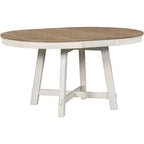 Table de salle à manger ronde extensible TREXM Farmhouse avec plateau en bois de 16 feuilles