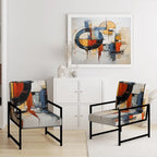 Fauteuil d'appoint rembourré et fauteuil moderne du milieu du siècle Designart Colorful Mid Century Abstract Fusion I