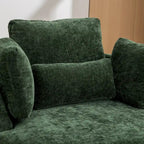 Fauteuil d'appoint pivotant rembourré 42,3 W avec 4 oreillers et pouf de rangement demi-lune