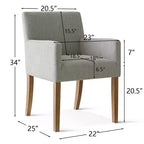 Lot de 6 chaises de salle à manger capitonnées avec accoudoirs, fauteuils modernes en lin avec pieds en bois, chaises d'appoint pour salle à manger, salon – Panipeachy