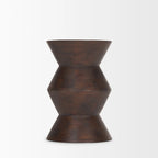 Table d'appoint bohème en manguier avec motifs géométriques | Brun foncé