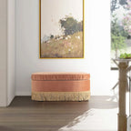 Serena 38 Ottoman banquette de rangement ovale plissée