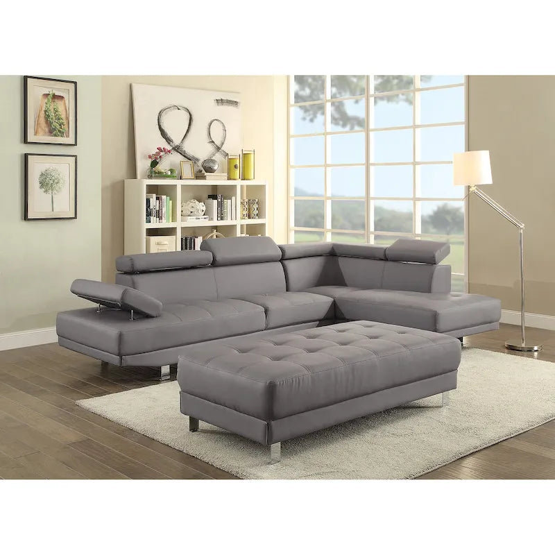 Canapé sectionnel en L 2 pièces en similicuir Riveredge de 277 cm de large - 76L x 109W x 28H