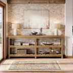 Tribesigns 70.86 Table console extra longue, table d'entrée de style rustique à 3 niveaux, table de canapé en bois derrière le canapé pour le salon, le couloir, le hall d'entrée