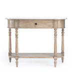Console plateau marbre – Marron clair / Gris / Noir délavé, Demi-lune, Assemblage 1 personne