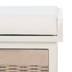 Banc de rangement SAFAVIEH Fiorello avec coussin et 3 tiroirs - 47,3 L x 15 P x 19 H - 47 L x 15 P x 19 H