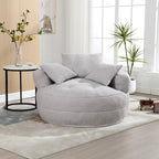 Fauteuil arrondi type « lazy sofa » – Blanc/Bleu/Gris/Jaune/Orange/Rose fuchsia/Bleu marine/Vert, modèle une ou deux places