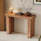 Console et Table d'appoint d'entrée Whisen de style ferme minimaliste en bois de manguier avec plateau épaissi