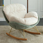 Fauteuil à bascule ergonomique rembourré en velours moderne pour chambre de bébé