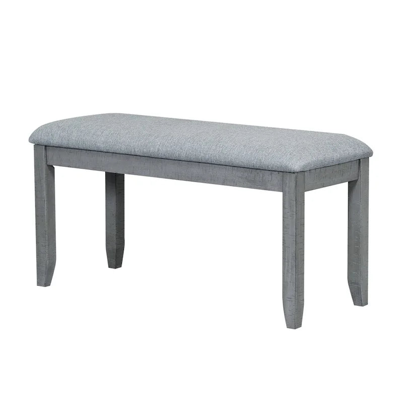 Ensemble de salle à manger contemporain de 6 pièces avec table à rallonge de 198 cm et pied central