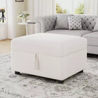 Pouf de rangement mobile 26,6 po