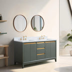 Meuble-lavabo Vanity Art avec évier en céramique et dessus en marbre reconstitué