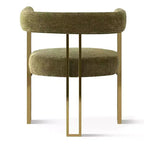 Ensemble table à manger ronde extensible en ovale avec 4 fauteuils en velours, design piédestal moderne, jusqu'à 8 personnes - Panipeachy