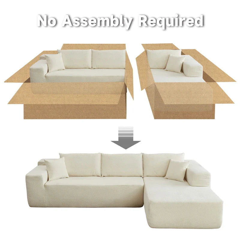 Canapé méridienne moderne rembourré avec coussins pour salon