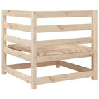 vidaXL Ensemble de canapés de jardin en bois de pin massif Grand canapé d'extérieur modulaire - Pin naturel sans coussin