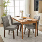 Lot de 6 / 4 chaises de salle à manger Parsons capitonnées - Chaises de cuisine en tissu rembourrées avec pieds en bois et sièges rembourrés - Meubles de salon et de cuisine