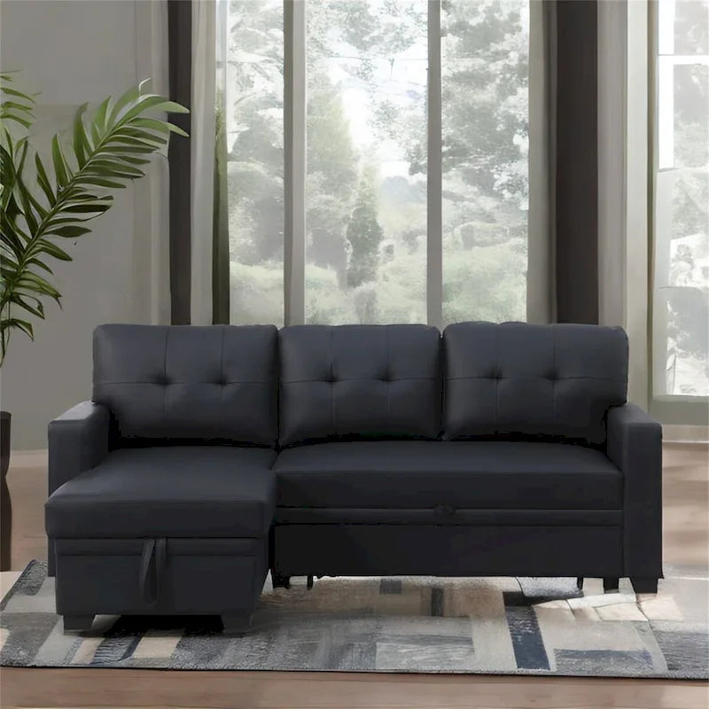 Canapé d'angle convertible rembourré avec méridienne