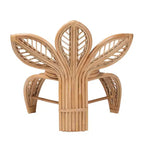 Chaise d'appoint en rotin naturel Gresham bali & pari, Blanc/Marron naturel : Fabriquée à la main, coussin en mousse, aucun assemblage requis
