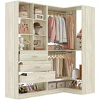 Besiost Lot de 2 systèmes de rangement de placard autoportants avec 4 tiroirs, organisateur de dressing avec tringle à vêtements