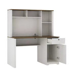 Bureau informatique moderne de 130 cm avec huche et étagère, bureau avec grand rangement, bureau d'écriture pour l'étude, salle de lecture