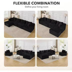 Canapé modulaire sectionnel nuage 107/137, canapé sans armature à assise profonde, canapés de sol confortables convertibles avec poufs et mousse à mémoire de forme