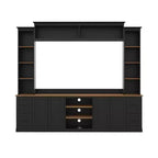 Meuble TV mural 4-en-1 ModernLuxe de style campagnard, convient aux téléviseurs jusqu'à 70 pouces, meuble TV console multimédia avec étagères réglables et tiroirs