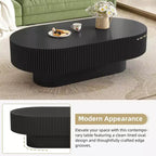 Table basse ovale avec piètement cannelé pour le salon