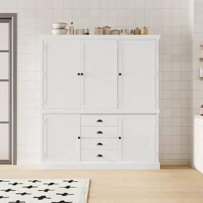 Garde-manger de cuisine autoportant Whisen 73 avec tiroirs et étagères réglables pour le rangement et l'organisation dans la salle à manger ou la cuisine