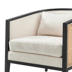 Fauteuil d'appoint en lin et rotin Tillman