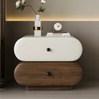 Table de chevet moderne bicolore avec tiroirs de rangement