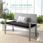 Banc de jardin en osier d'extérieur 2 places Best Choice Products avec coussin, capacité de 317 kg