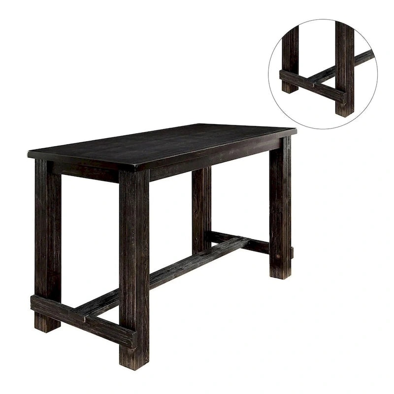 Table de bar rectangulaire rustique en bois