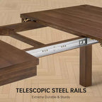 Ensemble de salle à manger moderne - Table 80" + 6 chaises rembourrées, cadre en bois massif, capacité de la table 400lbs, assemblage facile