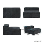 Grand canapé modulaire sectionnel en velours côtelé, en forme de U, 4 places avec 2 poufs et 5 oreillers