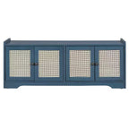 Banc de rangement rustique en bois Whisen, banc à chaussures d'entrée avec coussin amovible, étagères réglables